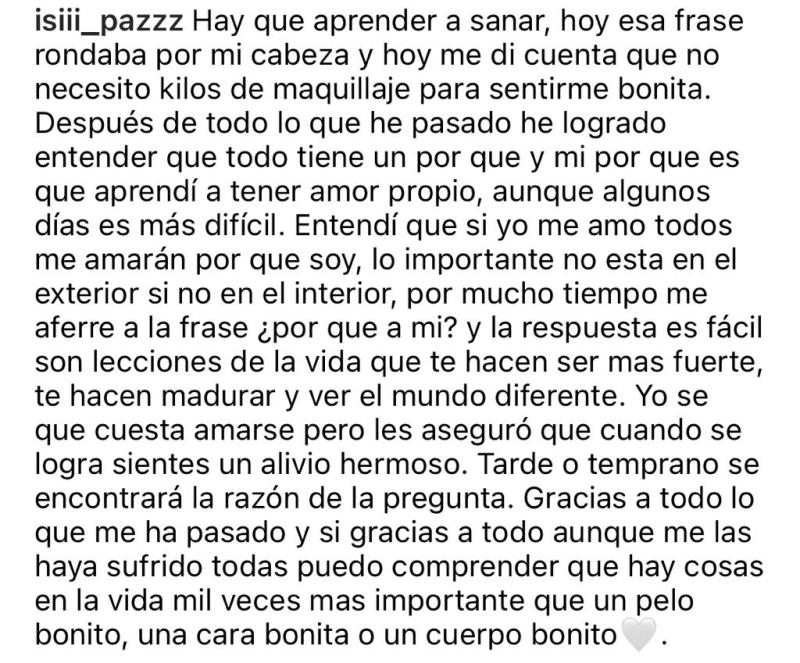 “Cuesta amarse”: Hija de Nicole Pérez sorprende con mensaje