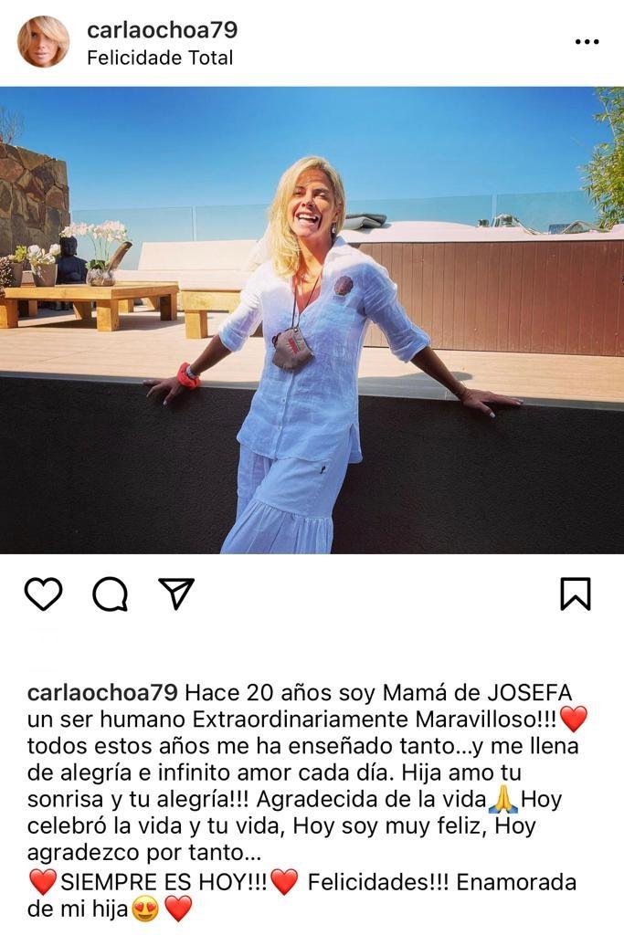 Carla Ochoa celebra los 20 años de su hija con particular foto