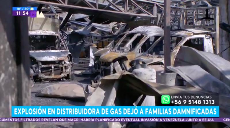 Explosión en distribuidora de gas afectó a familias de La Cisterna