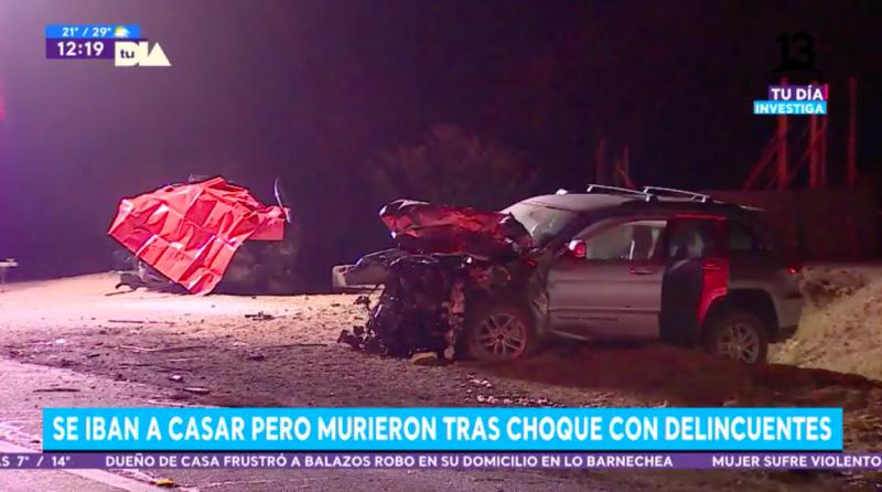 Pareja de novios murió tras choque con delincuentes