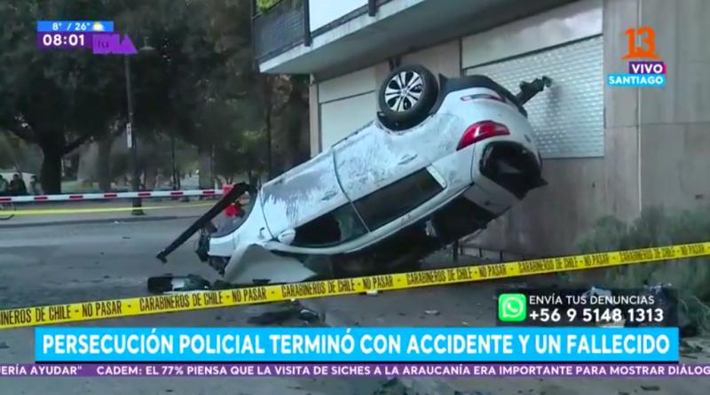 Conductor falleció tras volcarse durante persecución policial