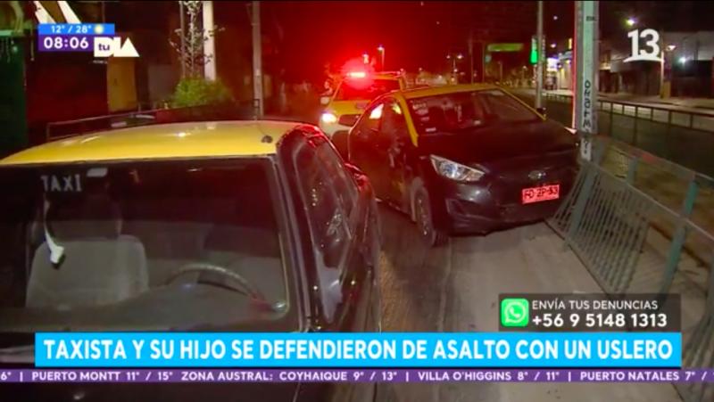 Temerario actuar: Taxista y su hijo se defendieron de asalto con un uslero
