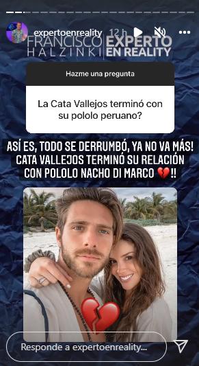 Aseguran que Catalina Vallejos le puso fin a su relación