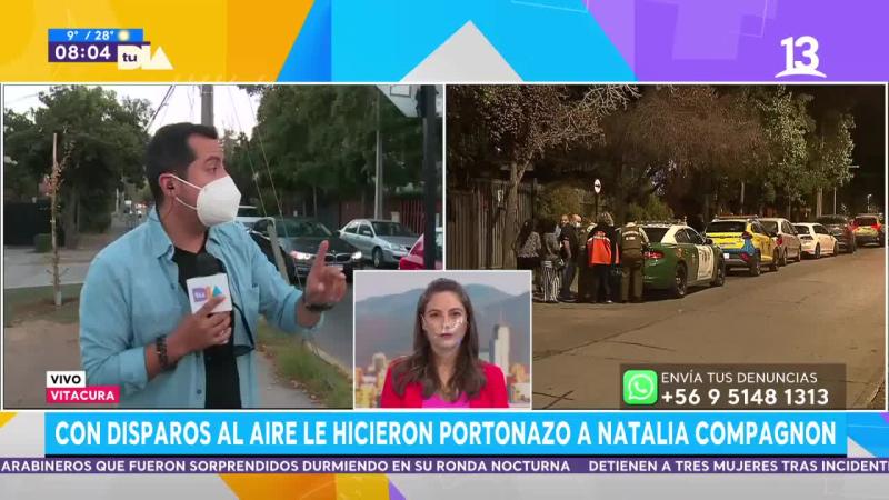 Con disparos al aire: Natalia Compagnon sufre violento portonazo en Vitacura