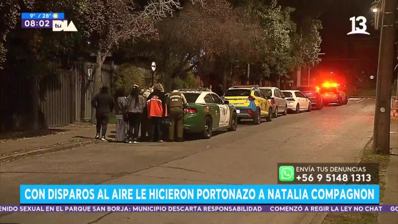 Con disparos al aire: Natalia Compagnon sufre violento portonazo en Vitacura