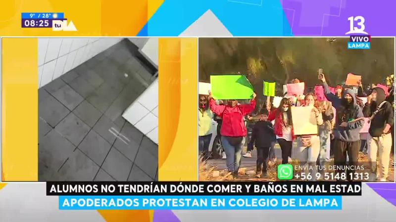 Apoderados denuncian baños indignos y falta de casino en colegio de Lampa