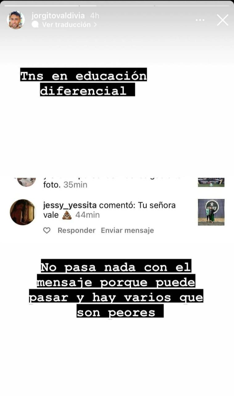 Jorge Valdivia funa a usuaria que atacó a Daniela Aránguiz