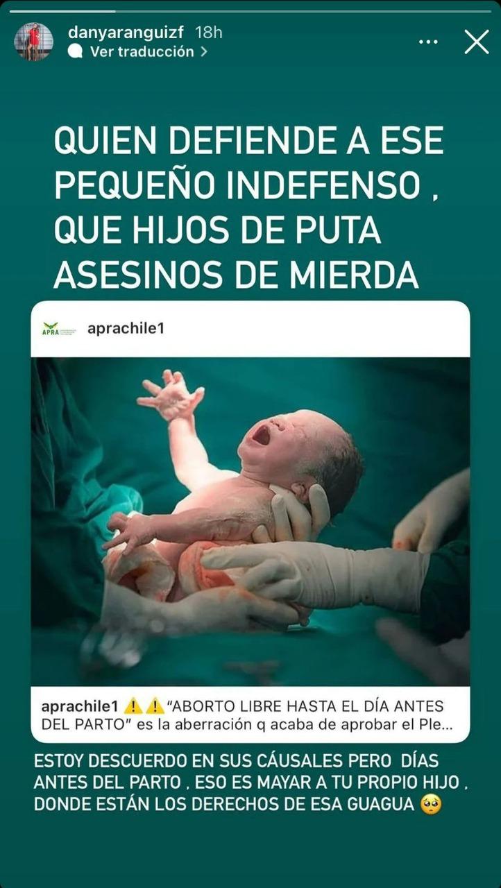 Daniela Aránguiz lanza duro descargo sobre el aborto