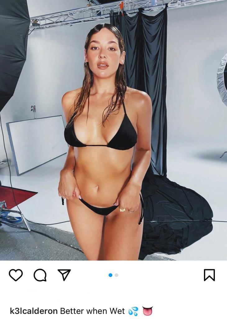 “Majestuosa”: Kel Calderón deslumbra con bikinazo total black