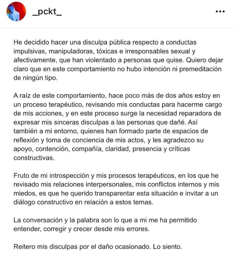 Hijo de Sigrid Alegría pide disculpas públicas por su conducta