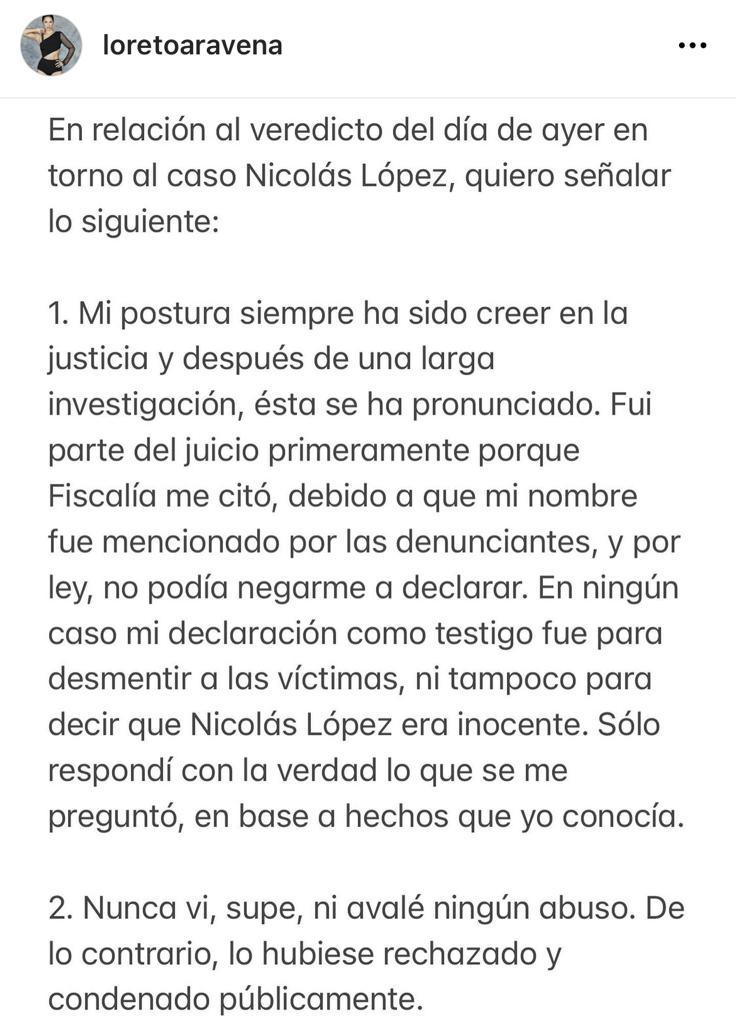 Loreto Aravena se desahoga tras veredicto en caso Nicolás López
