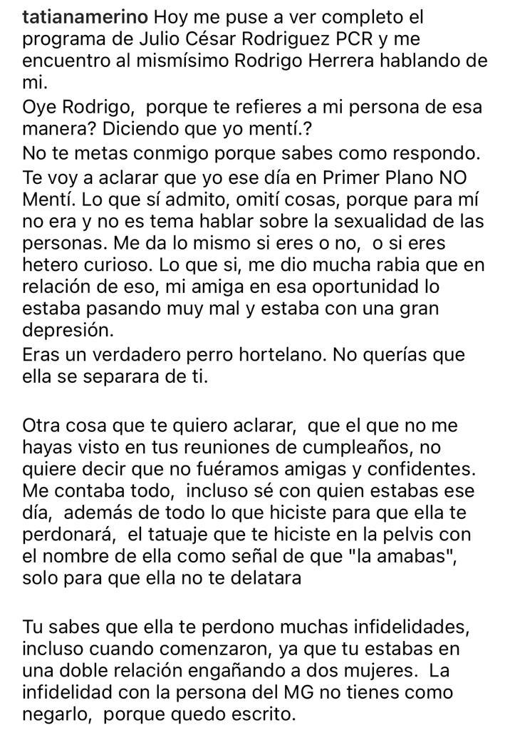 “Mentiroso”: Tatiana Merino destroza a Rodrigo Herrera