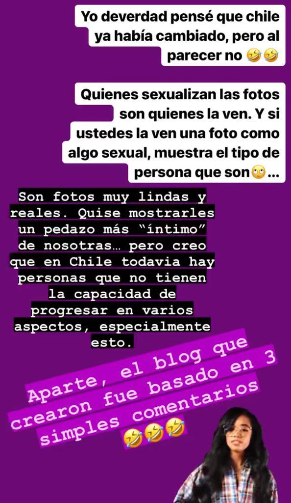 Hija de Flaviana responde a críticas por fotos en lencería