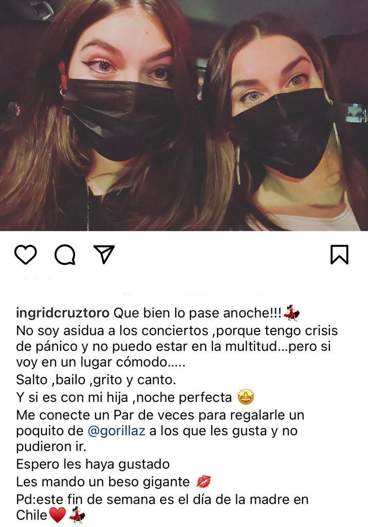 Ingrid Cruz revela por qué suele no asistir a conciertos