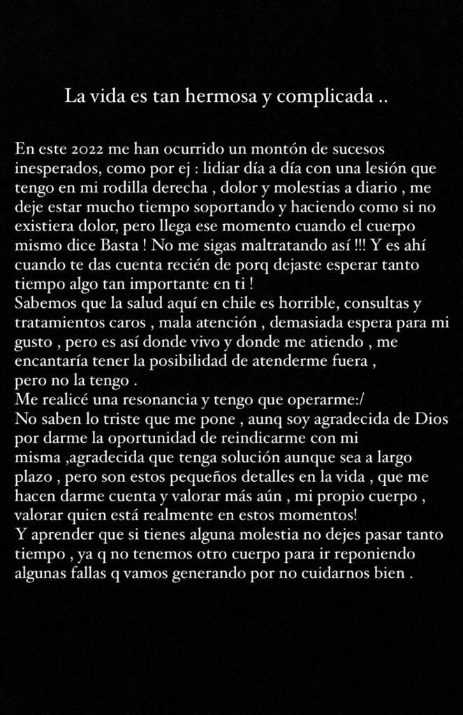 La pena de Fanny Cuevas por lesión que la llevará al quirófano