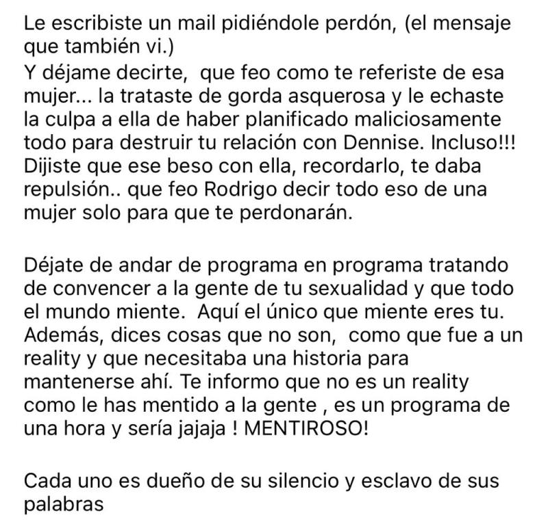“Mentiroso”: Tatiana Merino destroza a Rodrigo Herrera