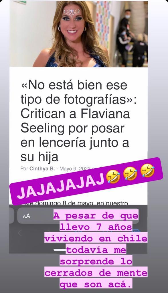 Hija de Flaviana responde a críticas por fotos en lencería