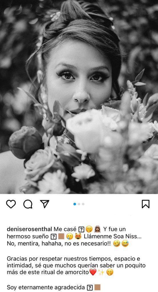 “Llámenme Soa”: Denise Rosenthal muestra su matrimonio