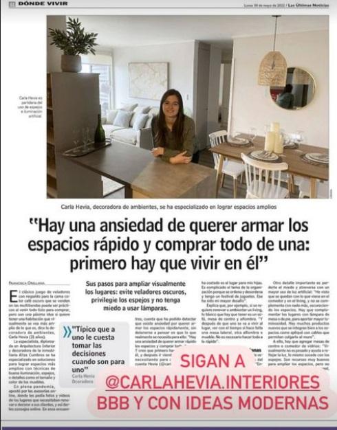 Hija de Jorge Hevia destaca como decoradora de ambientes
