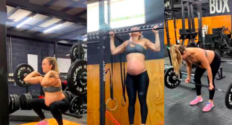 Entrenadora fitness es criticada por seguir entrenando