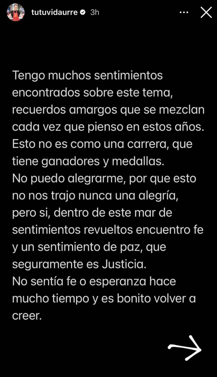 Tutú Vidaurre reacciona a sentencia de Nicolás López