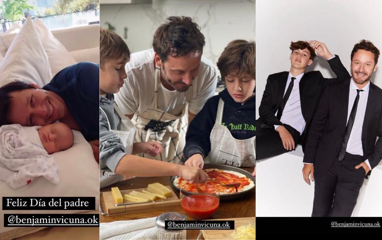 Pampita saludando a Benjamín Vicuña por el Día del Padre