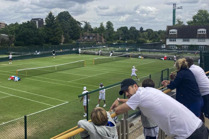 Piqué y sus hijos, en Wimbledon