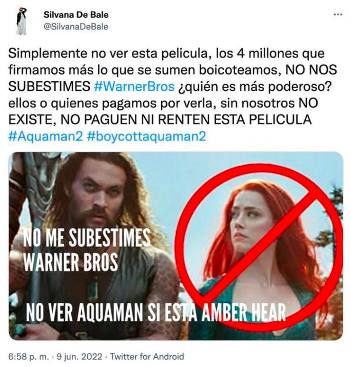 Fanáticos planean boicotear "Aquaman 2" ante rumores de mayor participación de Amber Heard