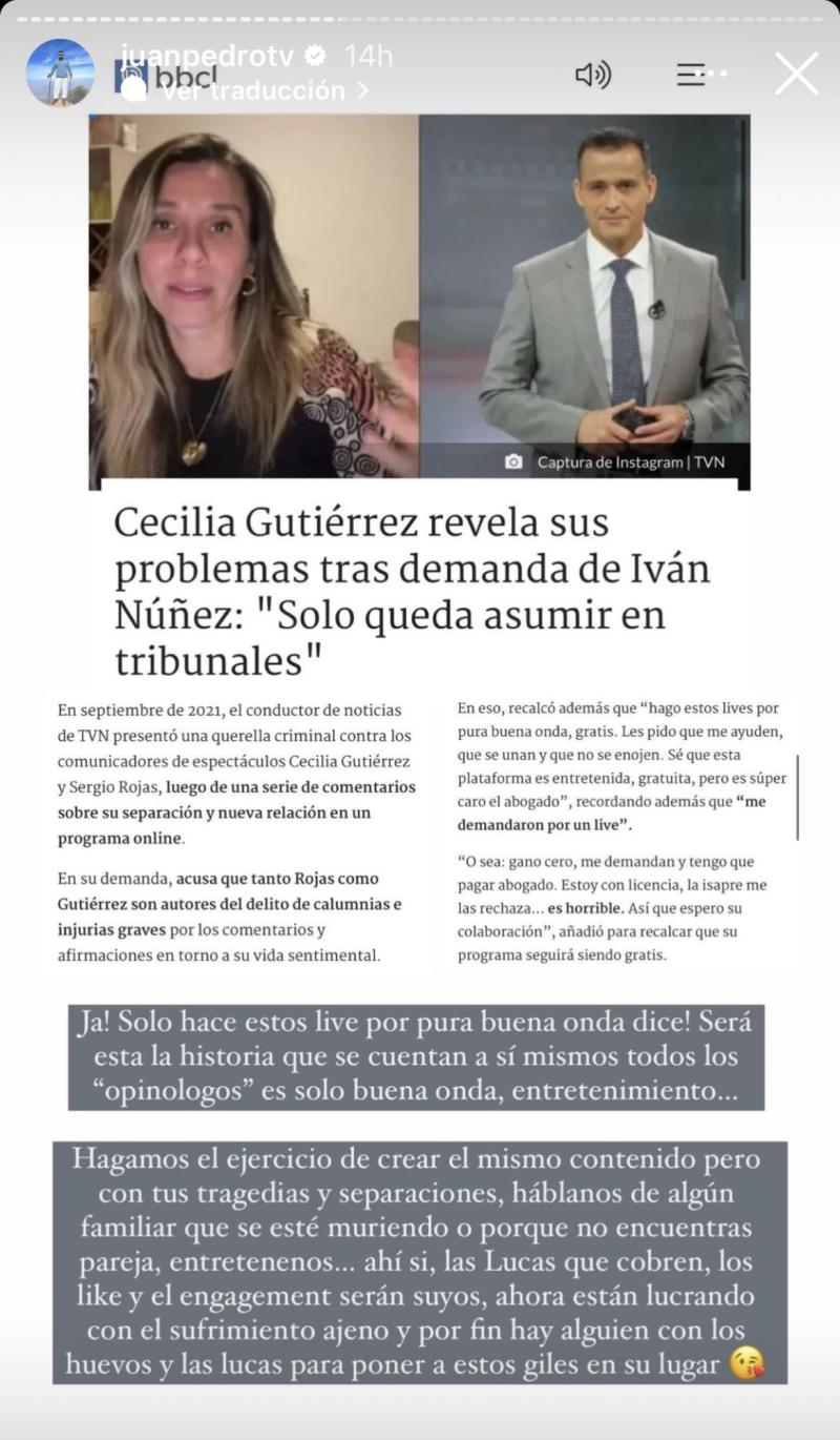 Juan Pedro liquidó a Cecilia Gutiérrez
