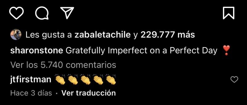 Jorge Zabaleta le da 'like' a Sharon Stone