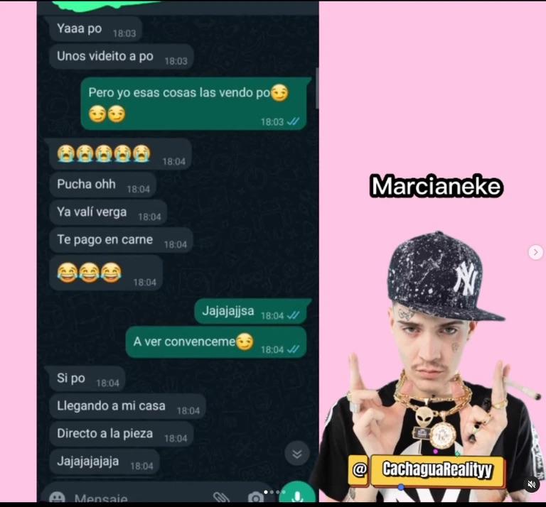Mensajes de Marcianeke con otra mujer