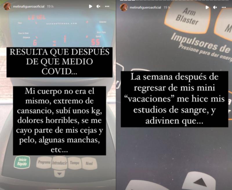 "Se me cayó parte de mis cejas y pelo": Melina Figueroa revela las secuelas que sufrió tras tener Covid-19