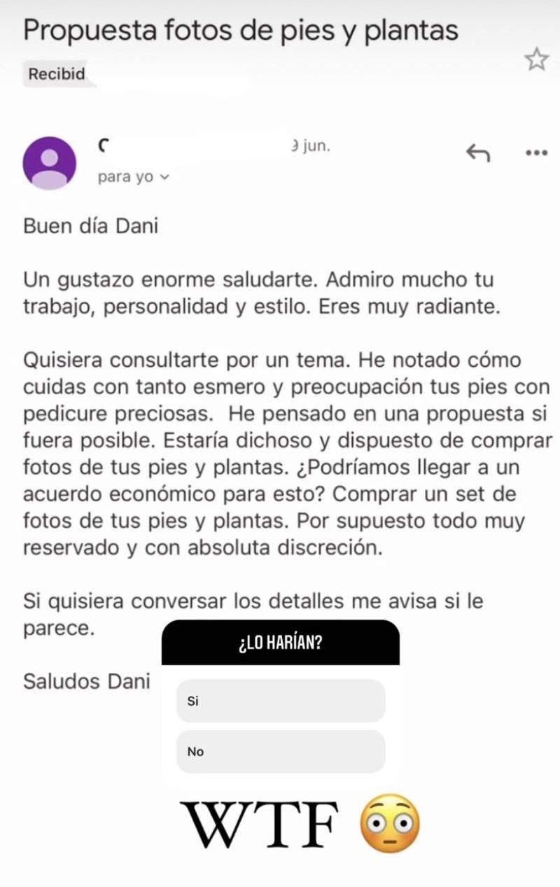 El correo que sorprendió a Daniela Castro