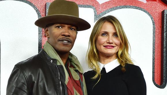 Cameron Díaz y Jamie Foxx en la presentación de "Back in action".