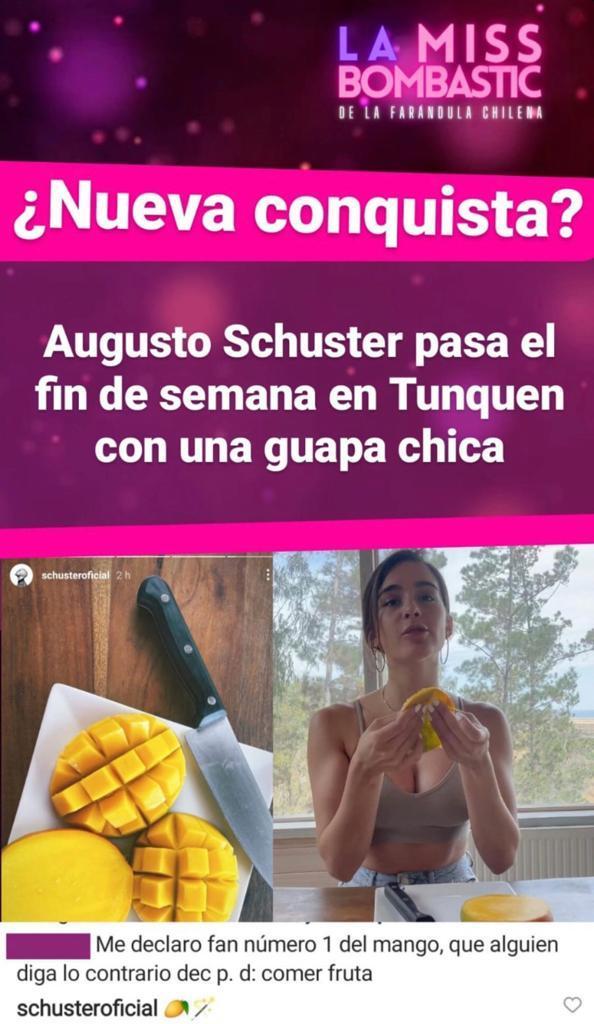 El romance de Augusto Schuster y Camila Sepúlveda fue destapado en enero