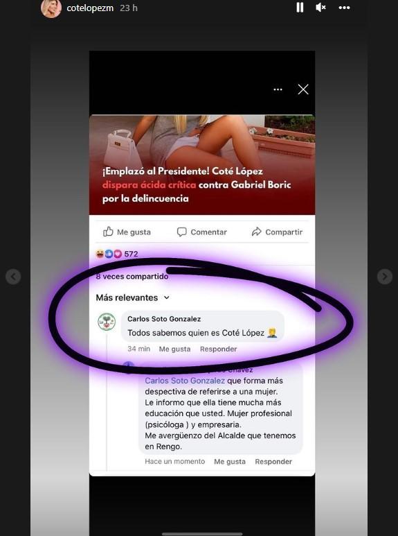 Historia de Coté López en Instagram