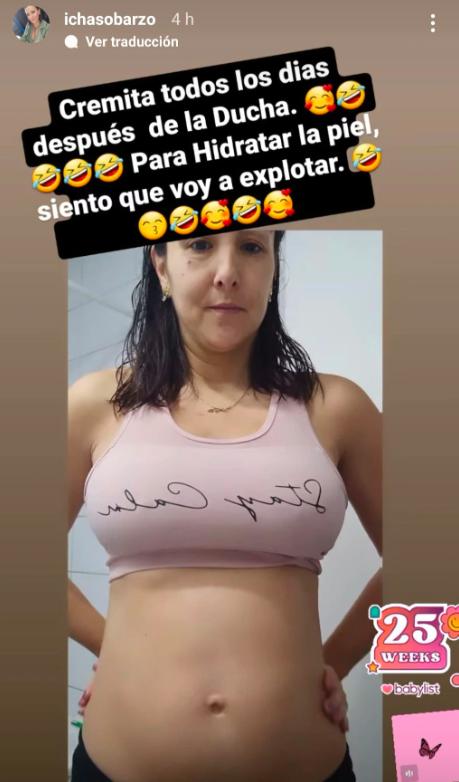 "Siento que voy a explotar": Icha Sobarzo sorprende al mostrar su pancita de embarazo