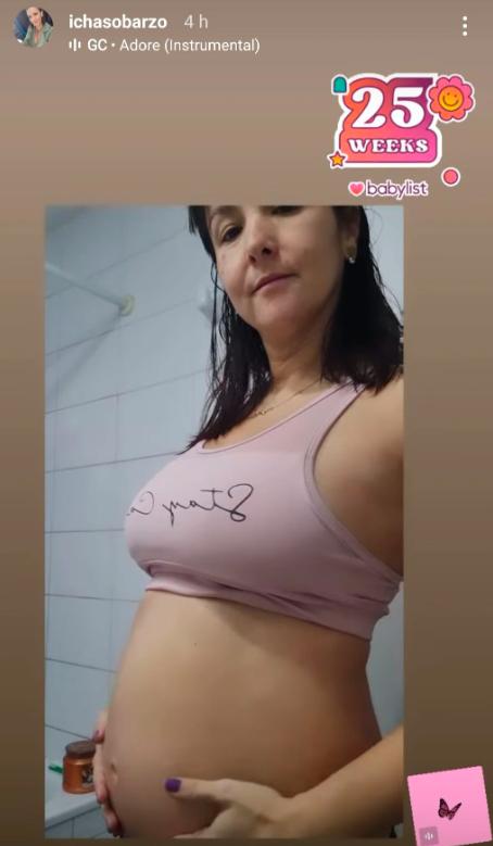 "Siento que voy a explotar": Icha Sobarzo sorprende al mostrar su pancita de embarazo
