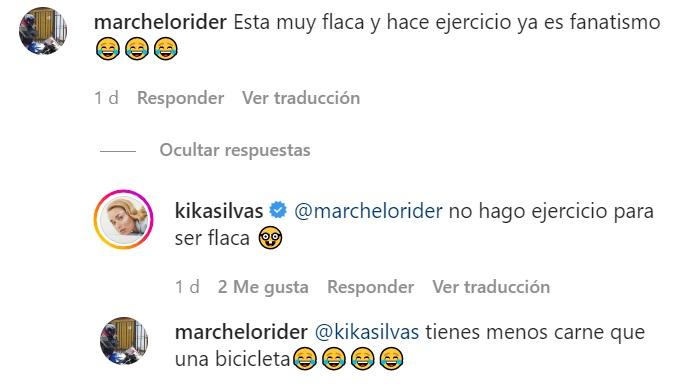 Kika Silva le respondió a usuario de Instagram que la cuestionó