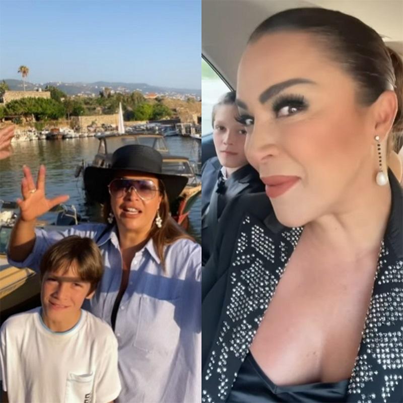 Marlen Olivari partió de viaje con Lorenzo, su hijo