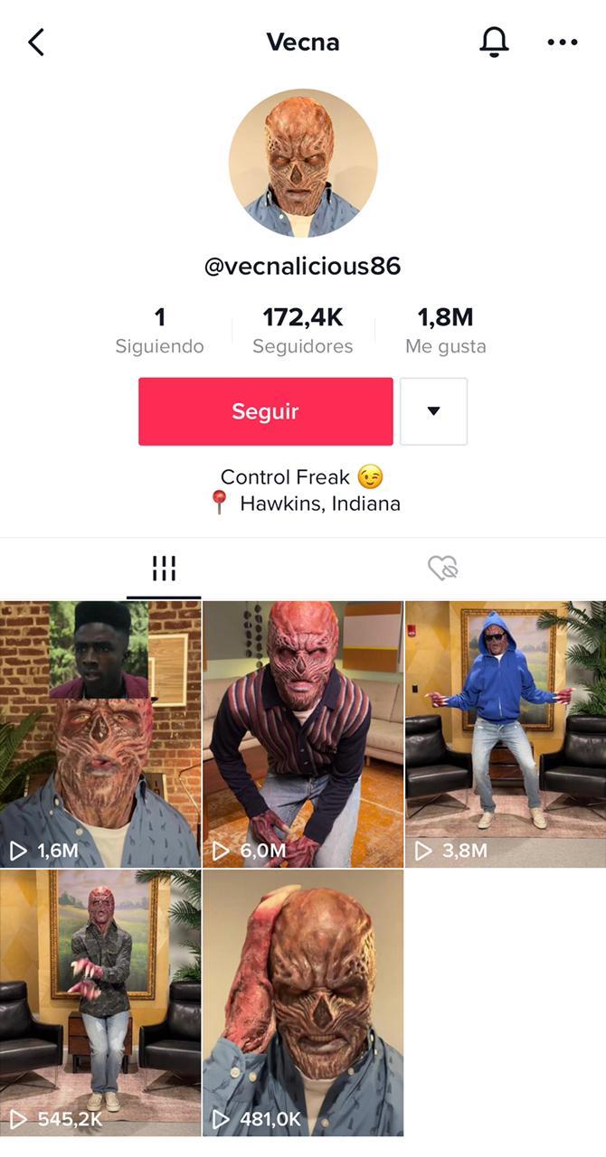 Vecna de Stranger Things se unió a TikTok y sorprendió al subir divertidos videos
