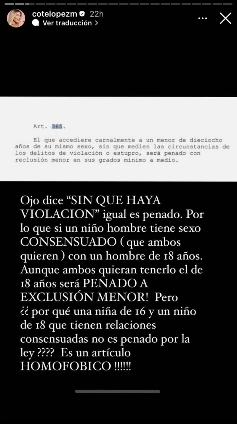 Coté López arremetió en contra tres diputados por artículo homofóbico en Ley Tamara