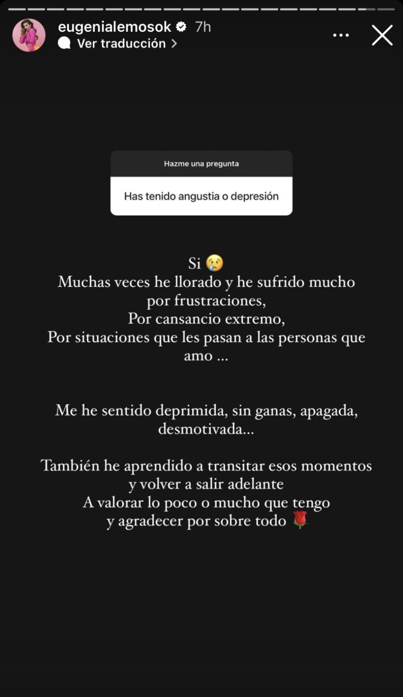 Eugenia Lemos realiza potente reflexión sobre la depresión