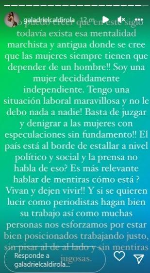 Respuesta de Gala Caldirola