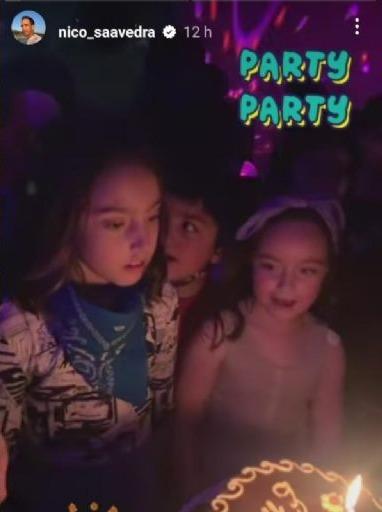Nicolás Saavedra en el cumpleaños de su hija