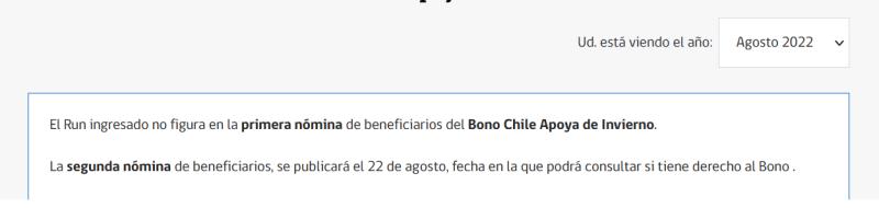 Bono Invierno: Conoce cuándo se publica la segunda nómina de beneficiarios