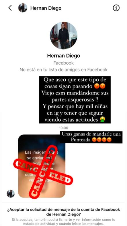 Fernanda Figueroa funó a hombre que le envió foto subida de tono