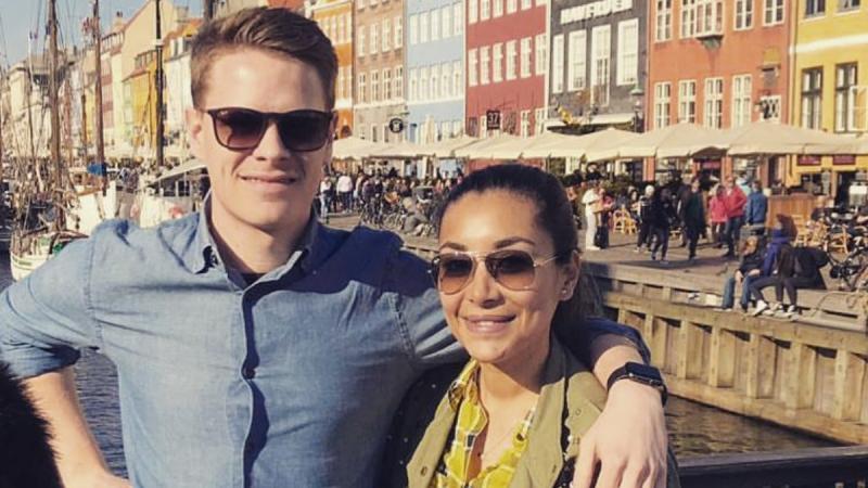 Natalia Rodríguez junto a su esposo