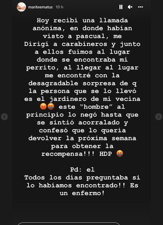 Instagram de Marité Matus