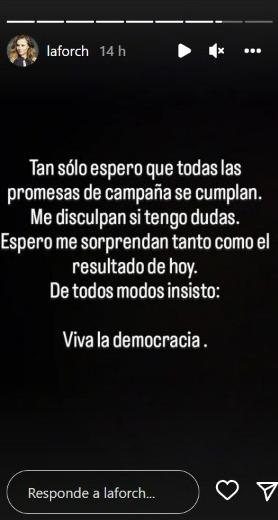 Reacción de Amaya Forch